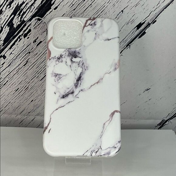 Marble Look iPhone Case-12 Pro Max White with Gray - Picture 1 of 3